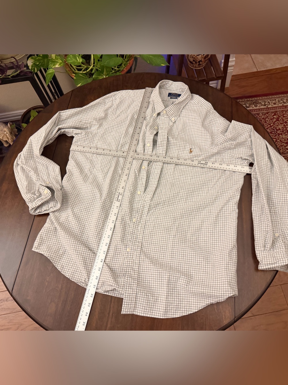 Polo by Ralph Lauren Small Check Button-Up Shirt Jacket in White and Light Gray